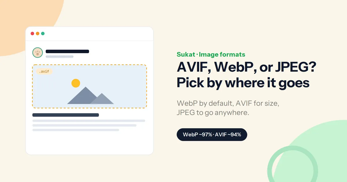AVIF vs WebP vs JPEG: Which Format in 2026