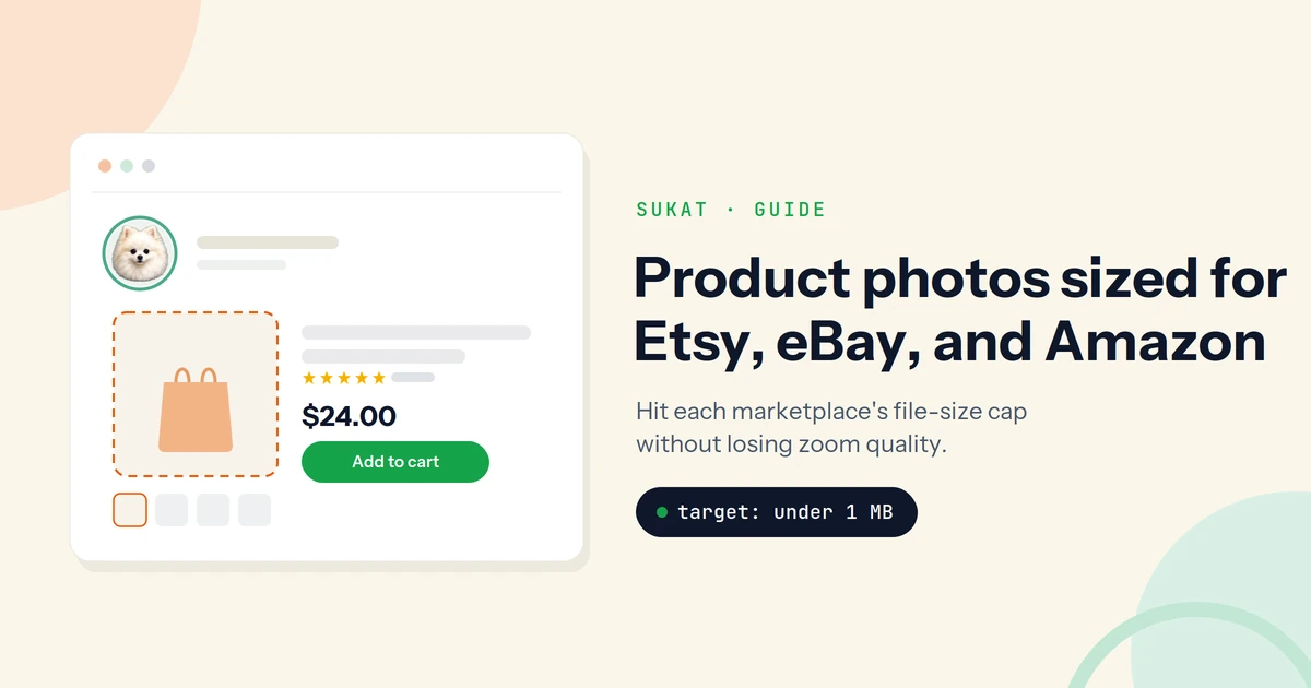 Product Photo Sizes for Etsy, eBay & Amazon